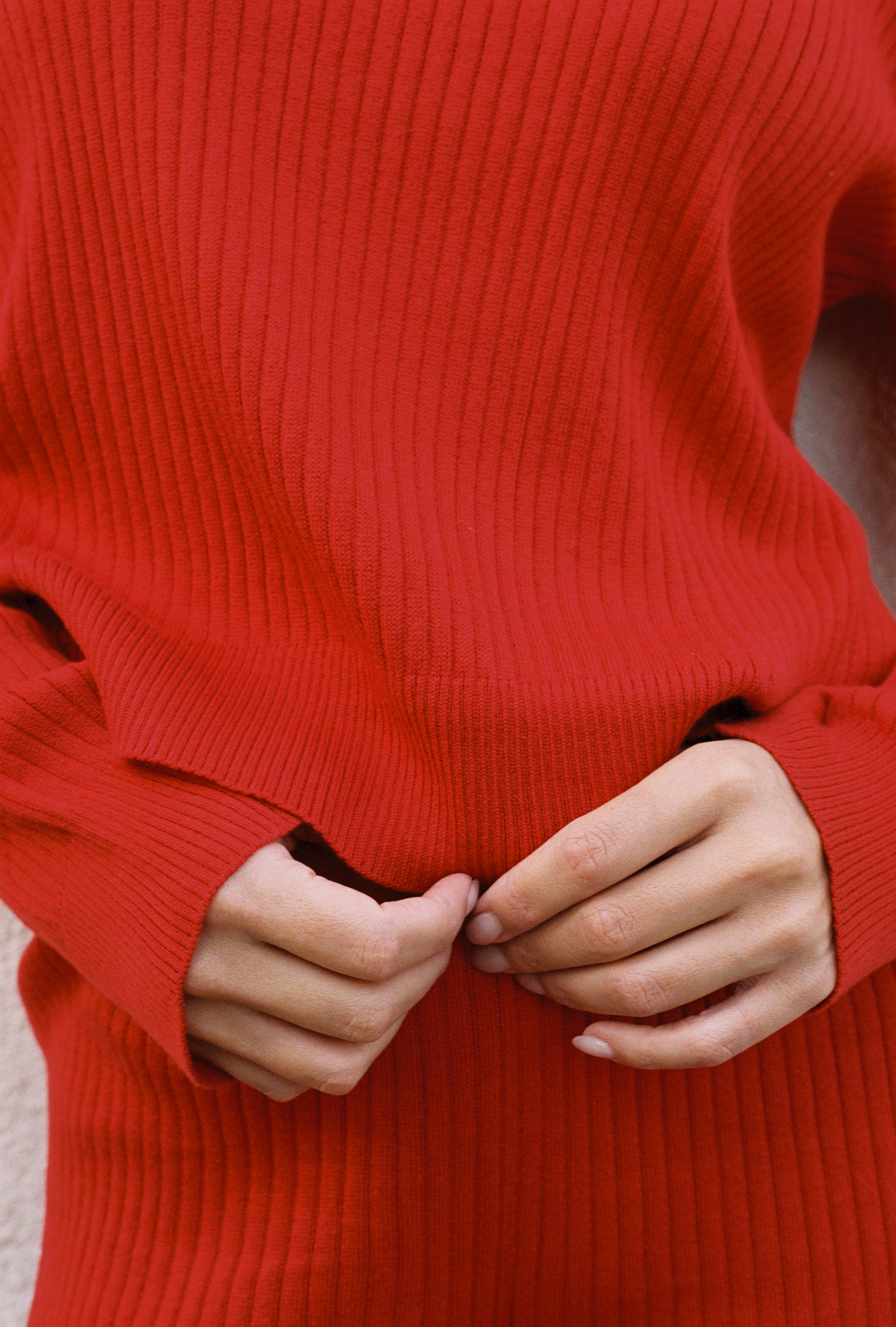 OFELIA KNIT TOP | piquillo + ecru collar