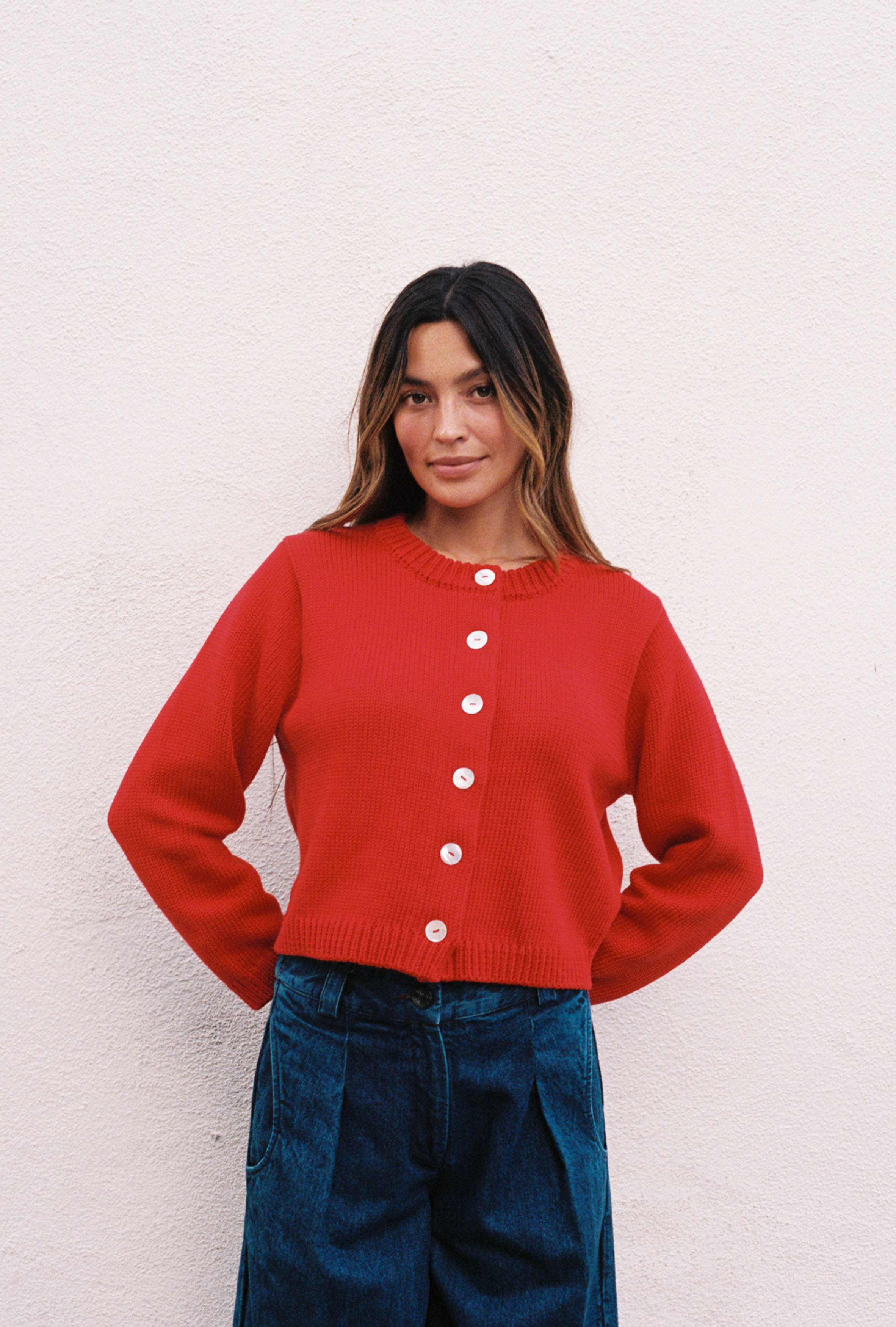 CHUNKY COTTON CARDI | piquillo