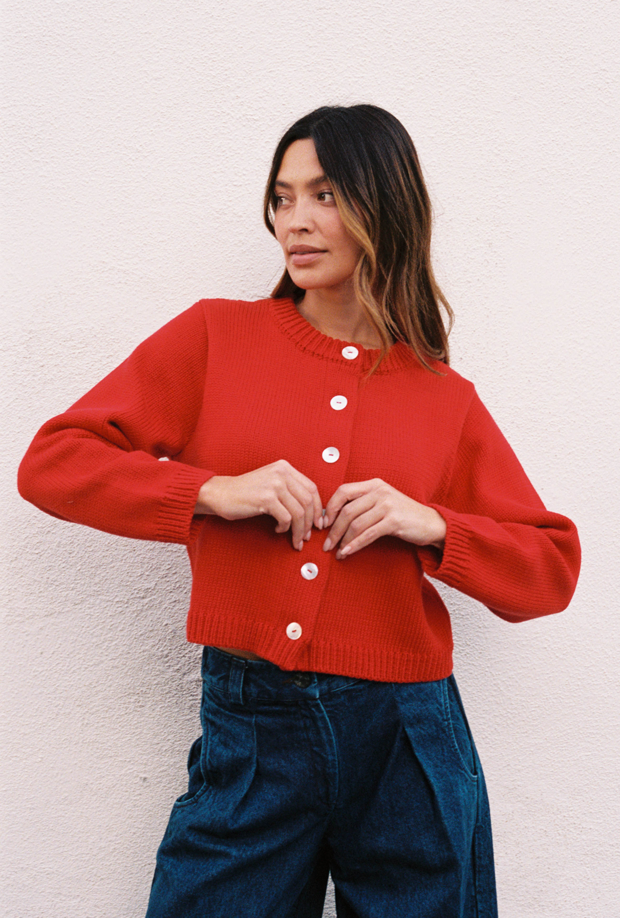 CHUNKY COTTON CARDI | piquillo