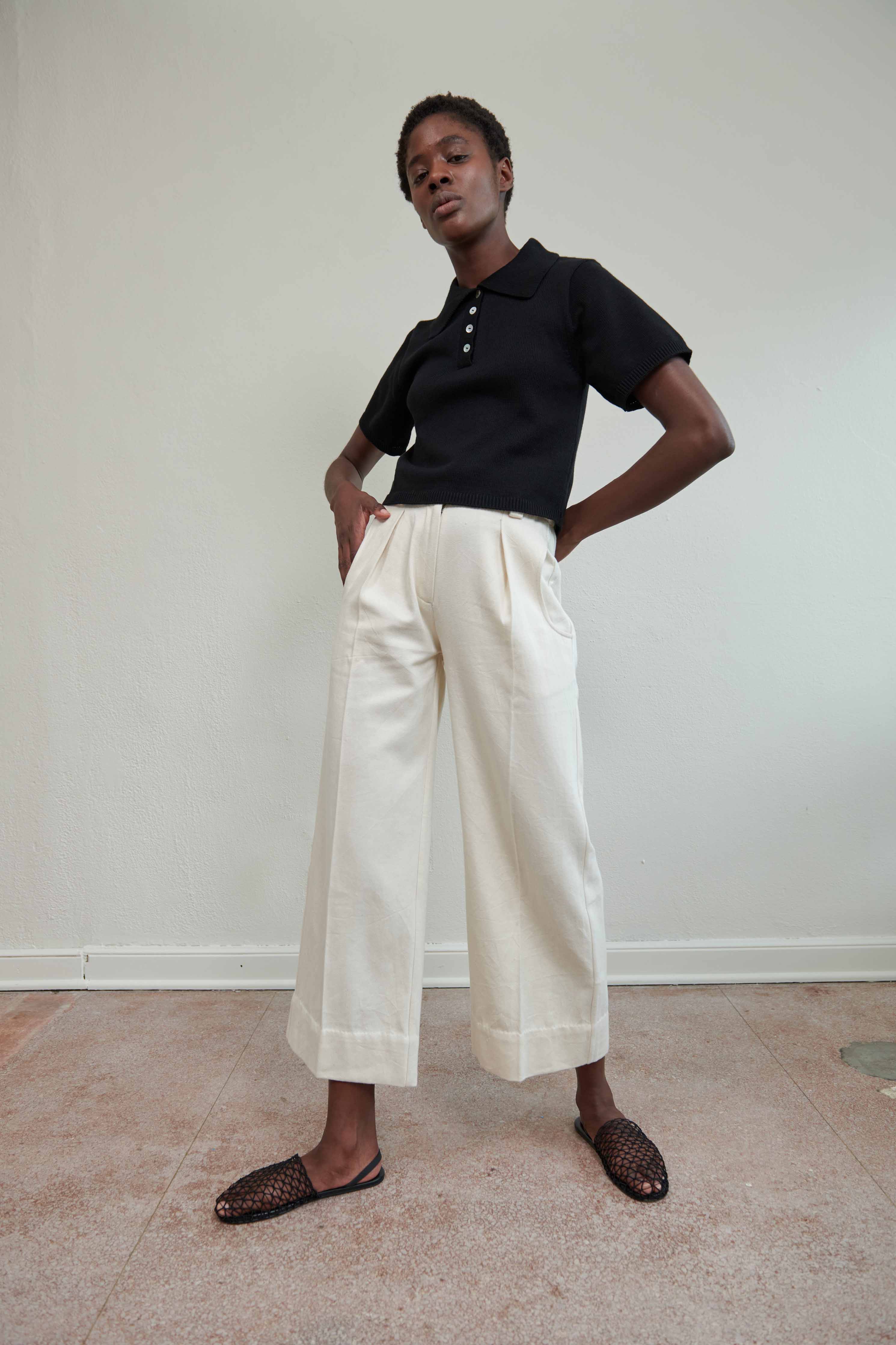 SLOANE TROUSER | bone denim | organic
