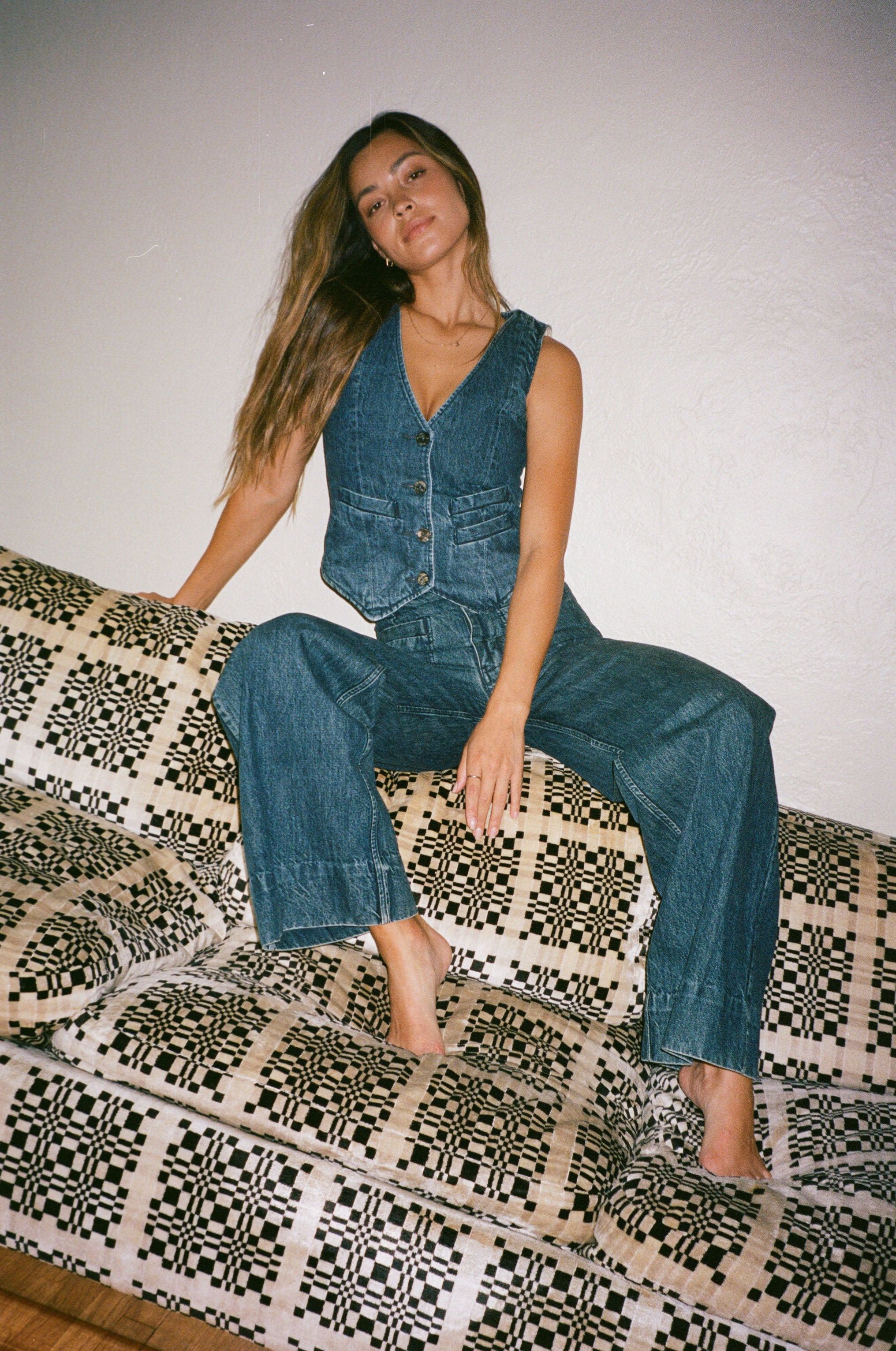 FARRA VEST | denim | organic + earth dyed