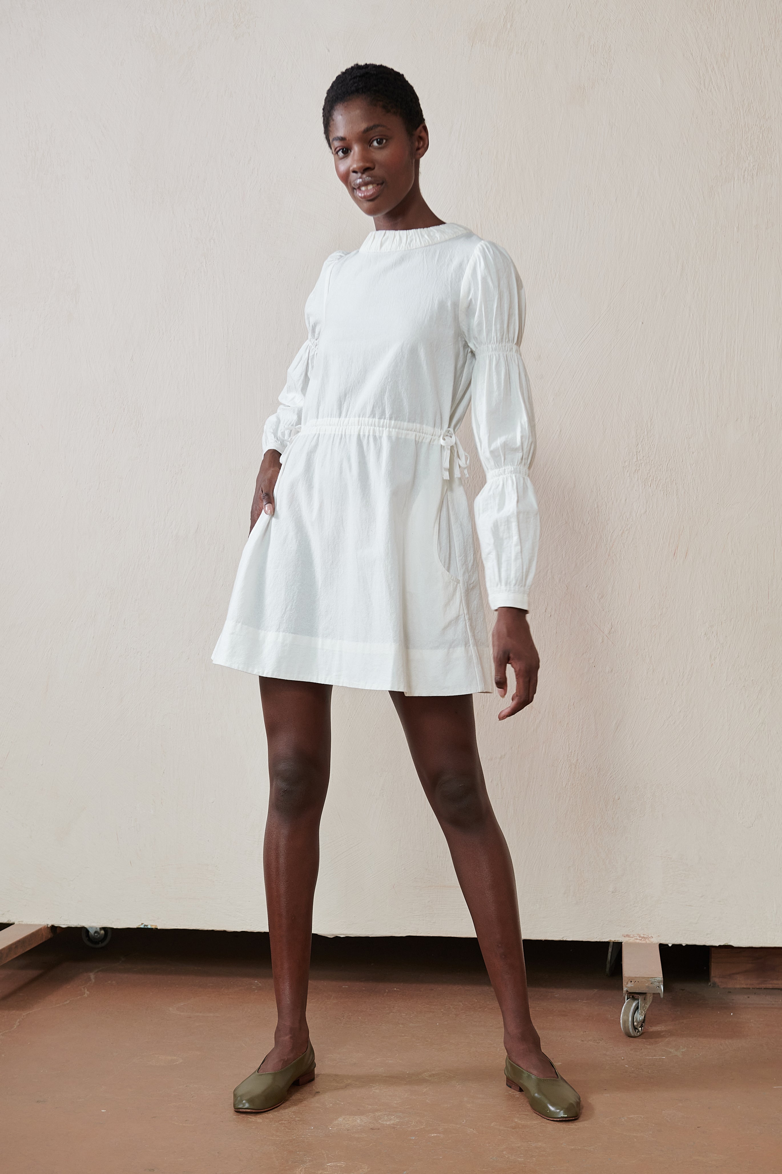 HEDDA DRESS | bone | organic + earth dyed