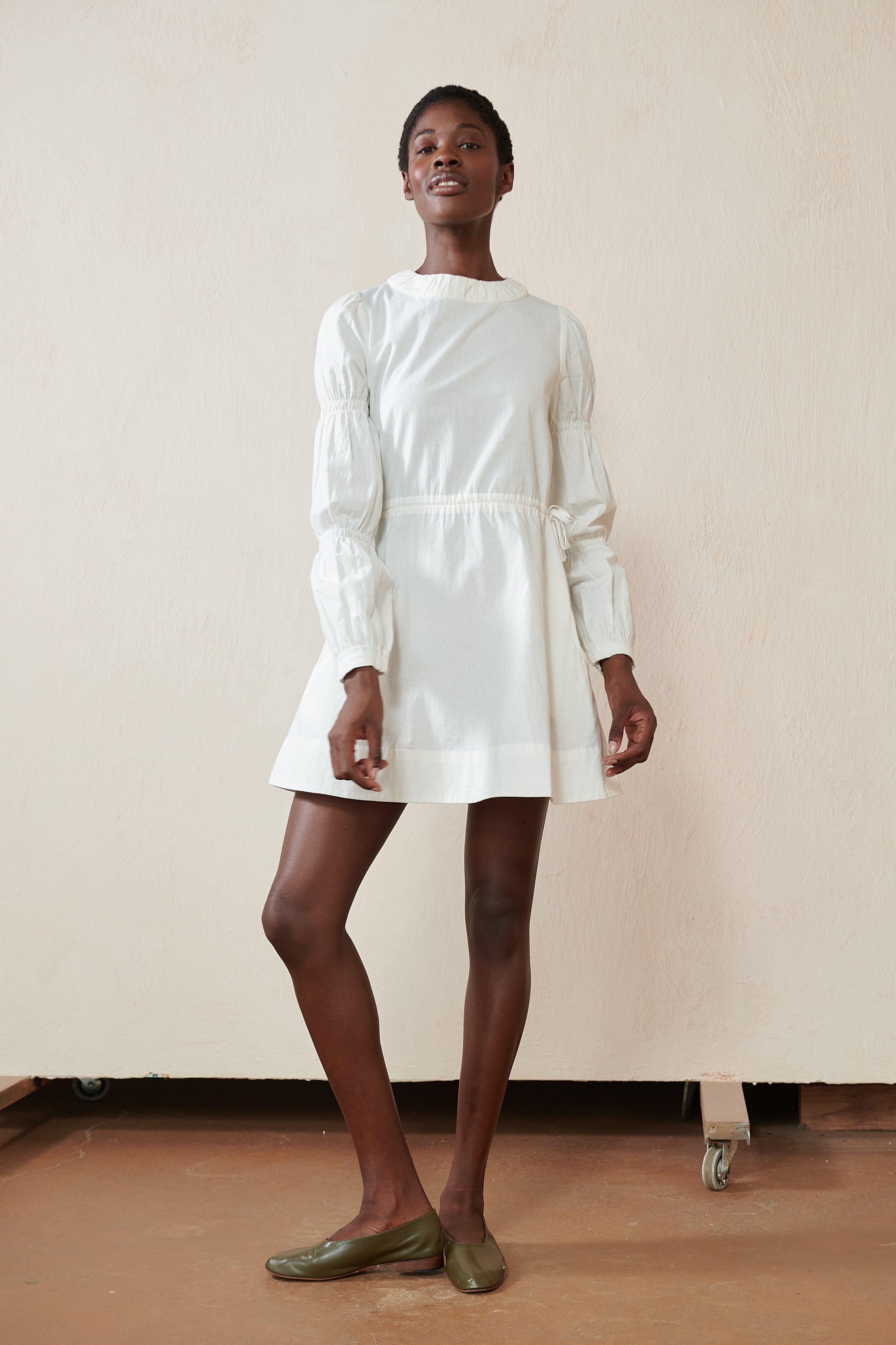 HEDDA DRESS | bone | organic + earth dyed