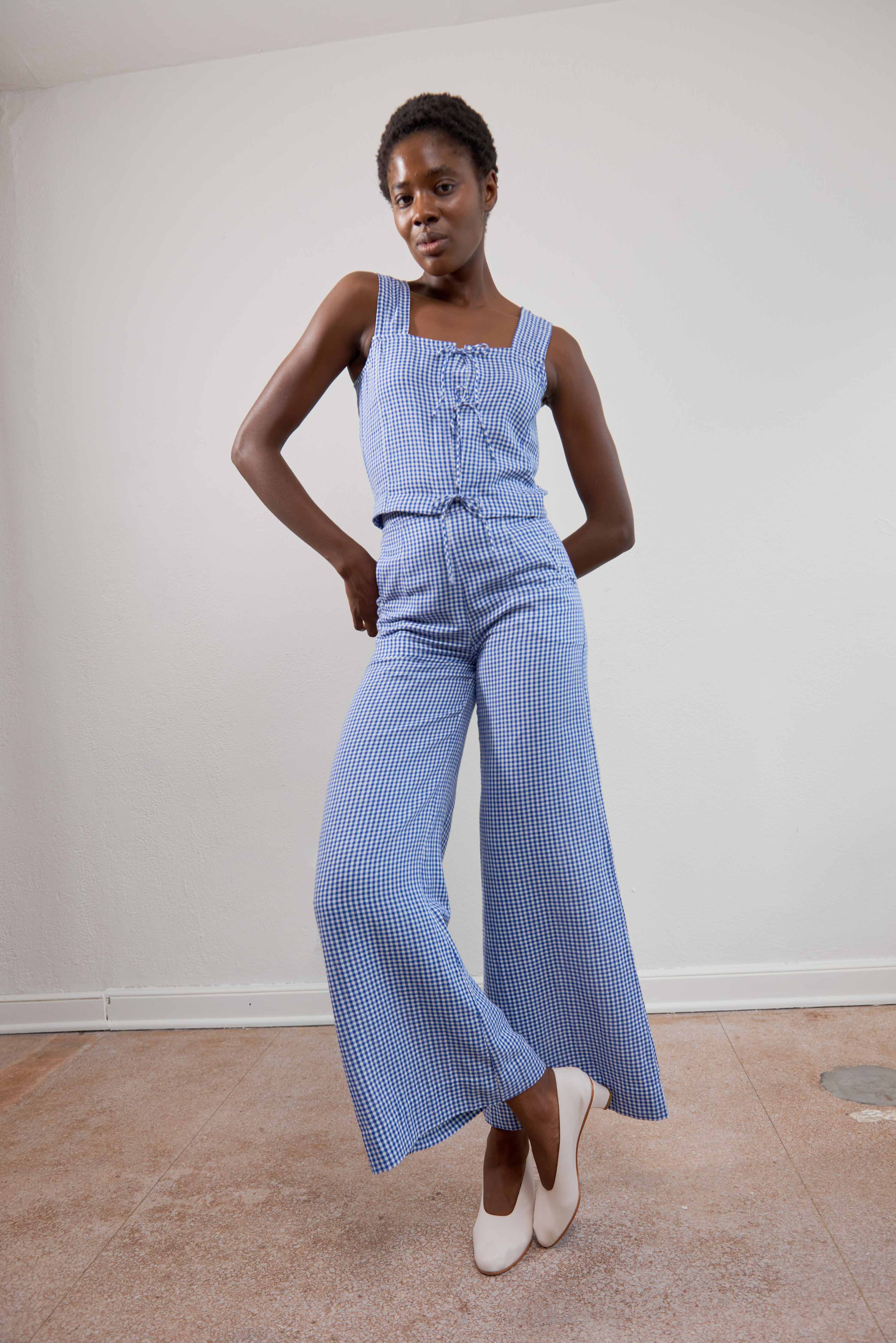 HOSTA TOP | indigo gingham | organic + earth dyed