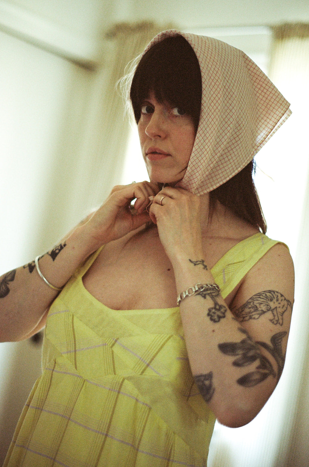HENRETTA DRESS | citron plaid | organic