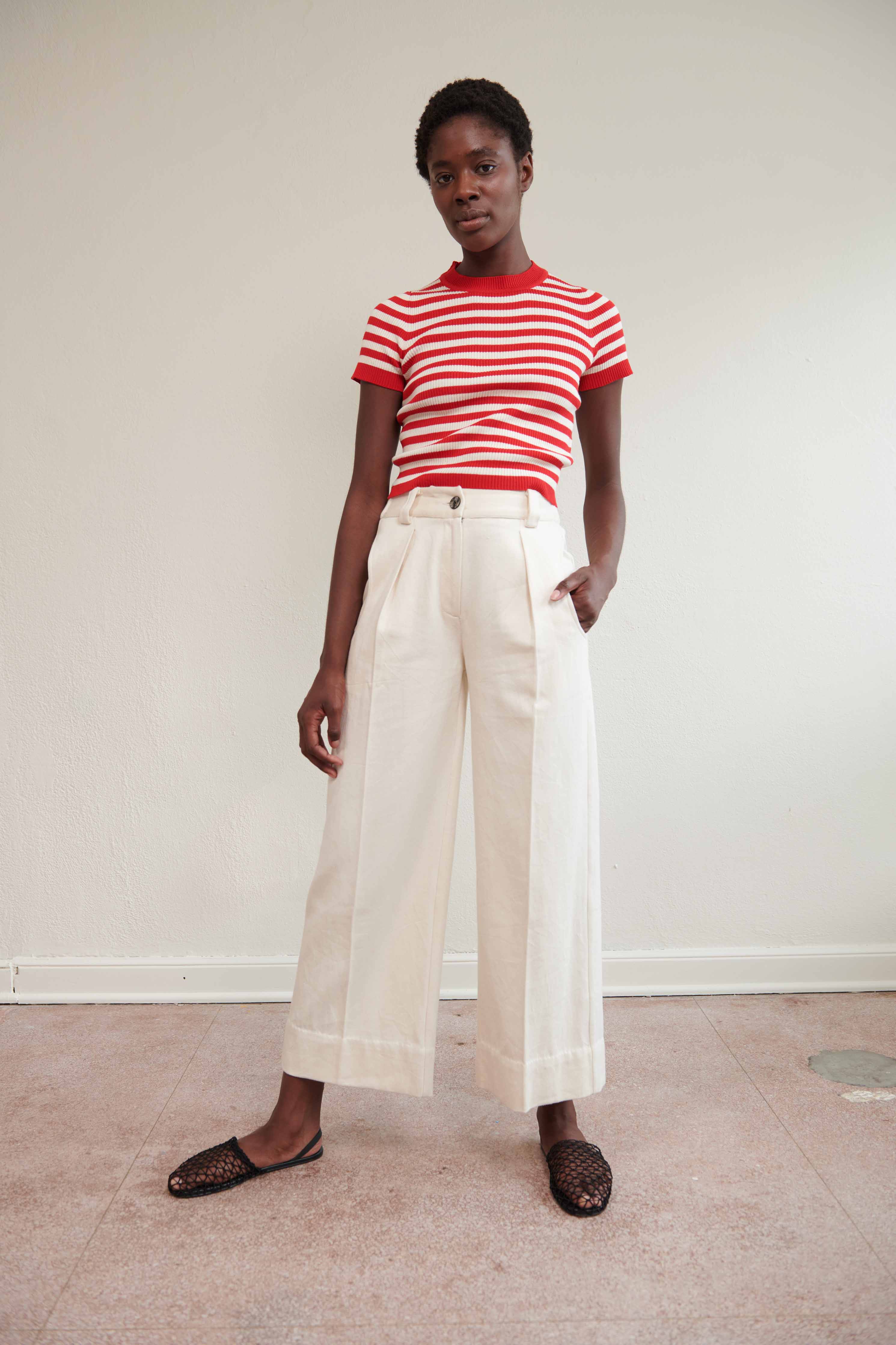 SLOANE TROUSER | bone denim | organic