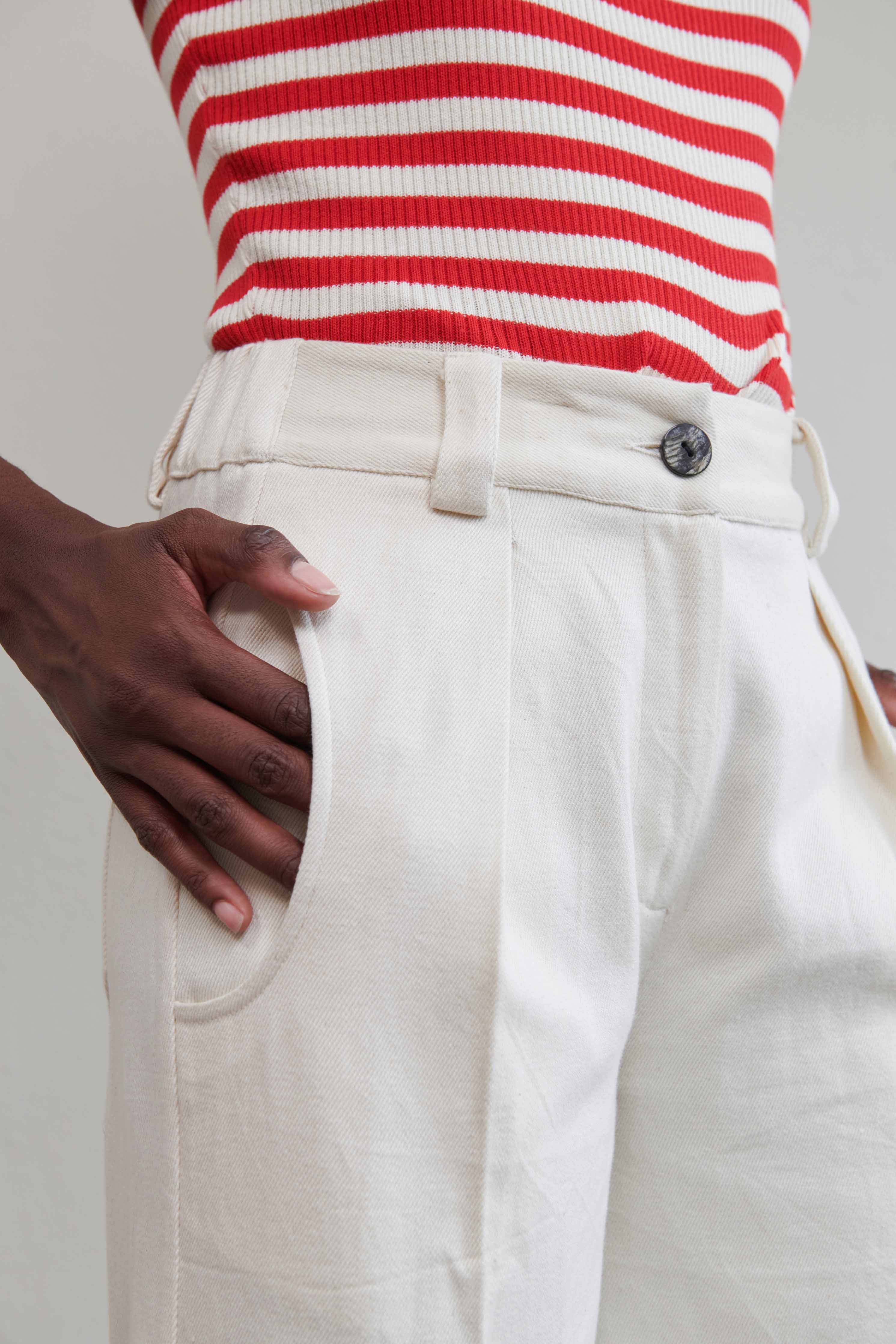 SLOANE TROUSER | bone denim | organic
