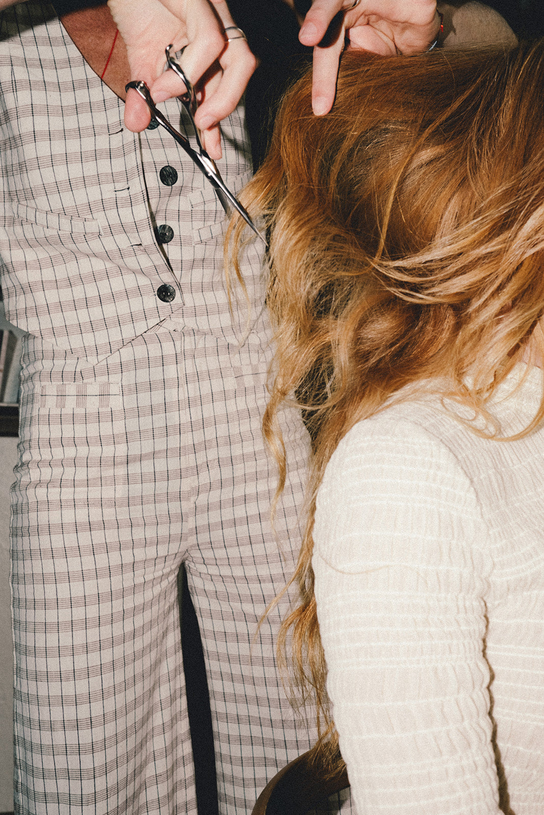 FARRA VEST | bone plaid | organic + earth dyed