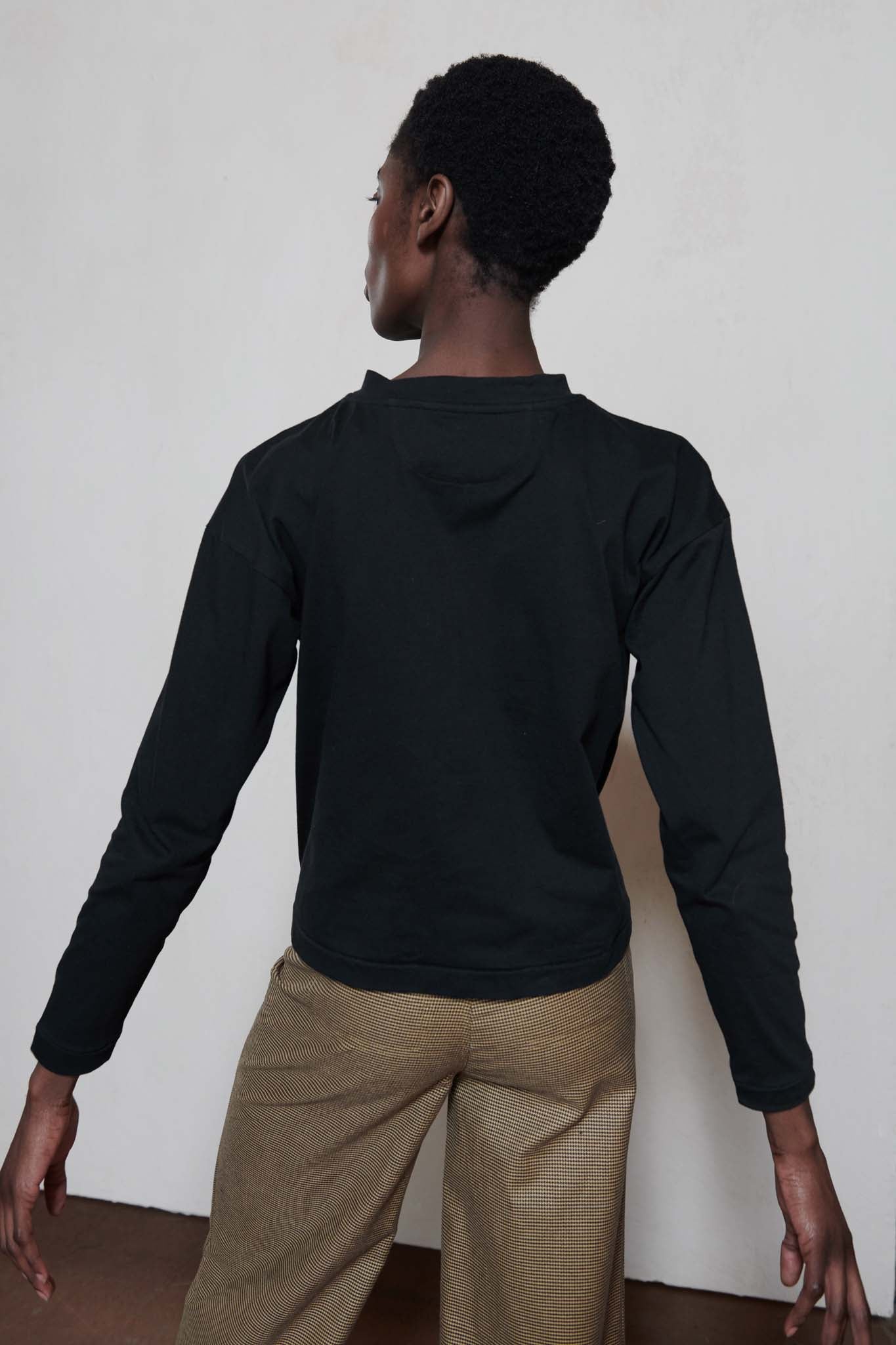 LONG SLEEVE TEE | noir | organic