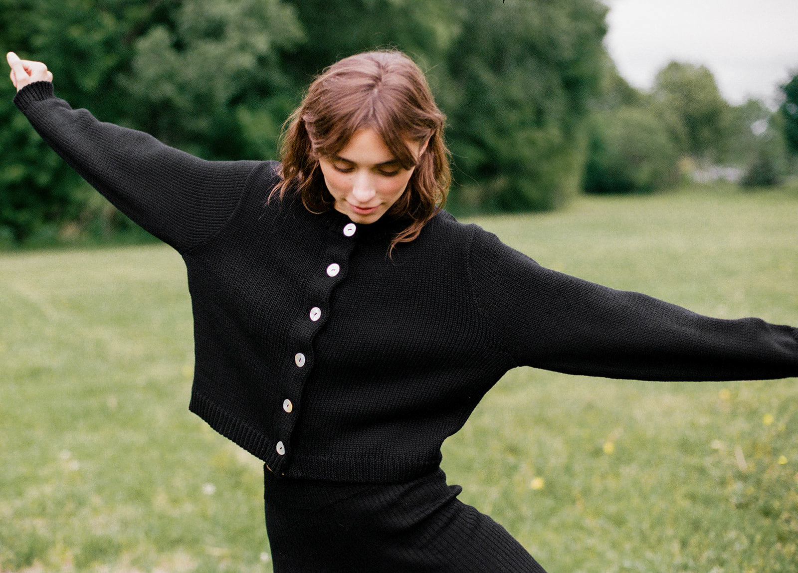 CHUNKY COTTON CARDI | noir
