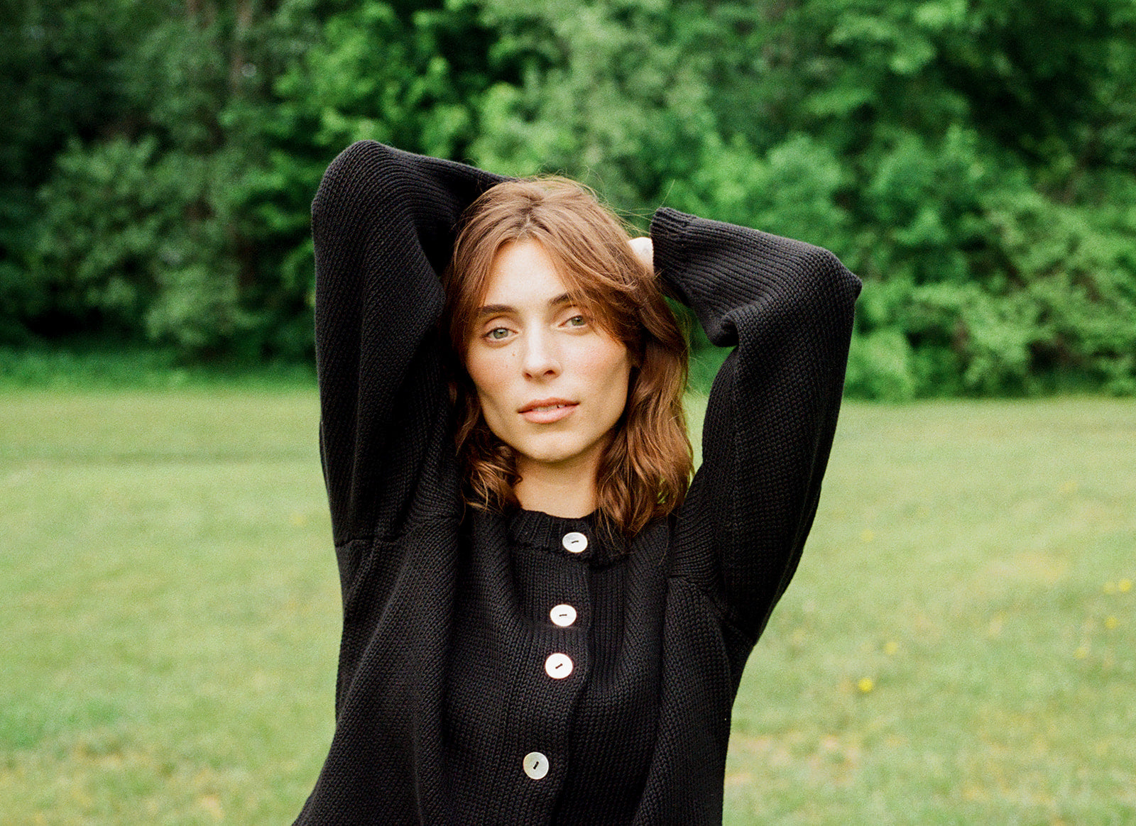 CHUNKY COTTON CARDI | noir