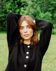 CHUNKY COTTON CARDI | noir