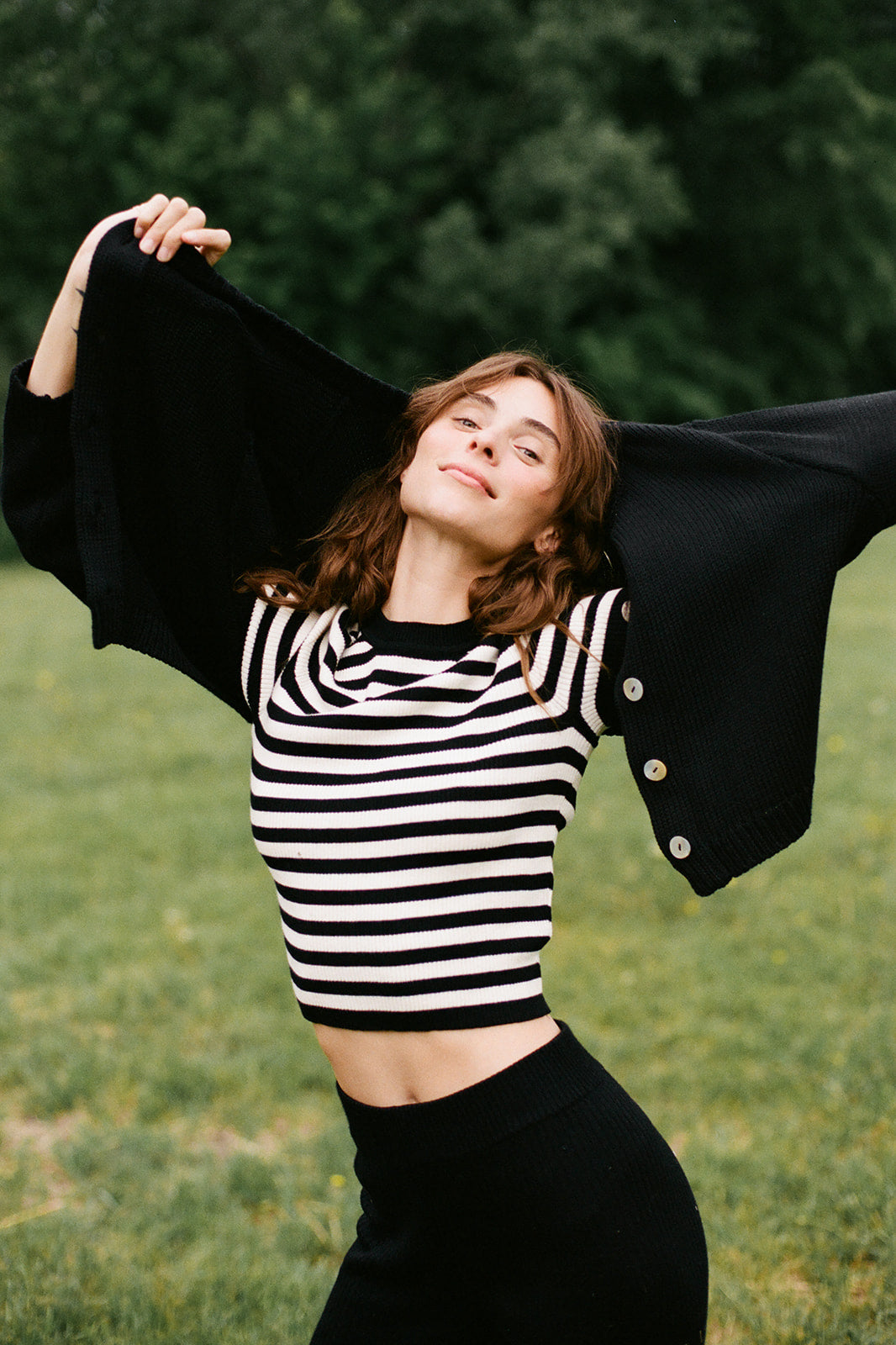 JONES RIBBED TEE | stripe | organic