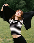 JONES RIBBED TEE | stripe | organic