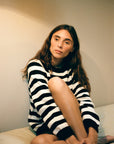 CHUNKY OVERSIZED JUMPER | ecru stripe
