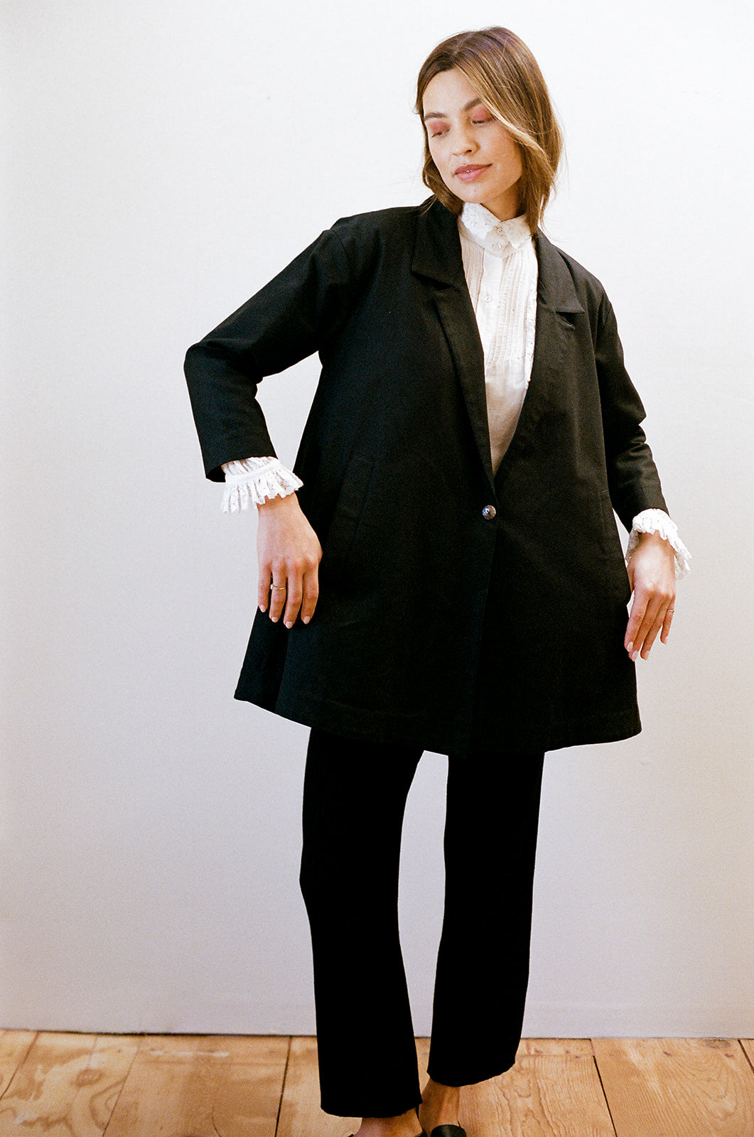 RIBBED GALLO PANT | noir