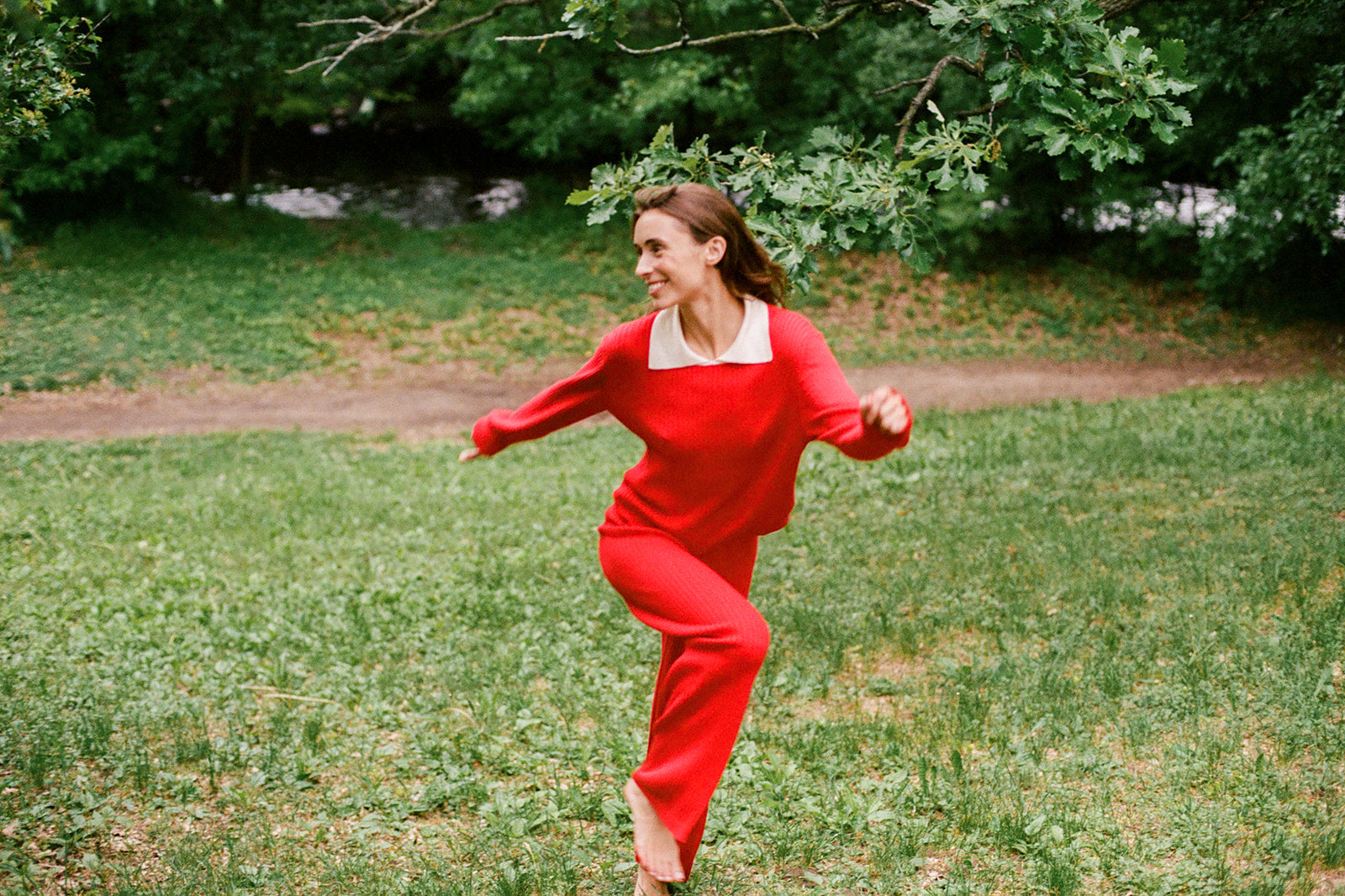 OFELIA KNIT TOP | piquillo + ecru collar