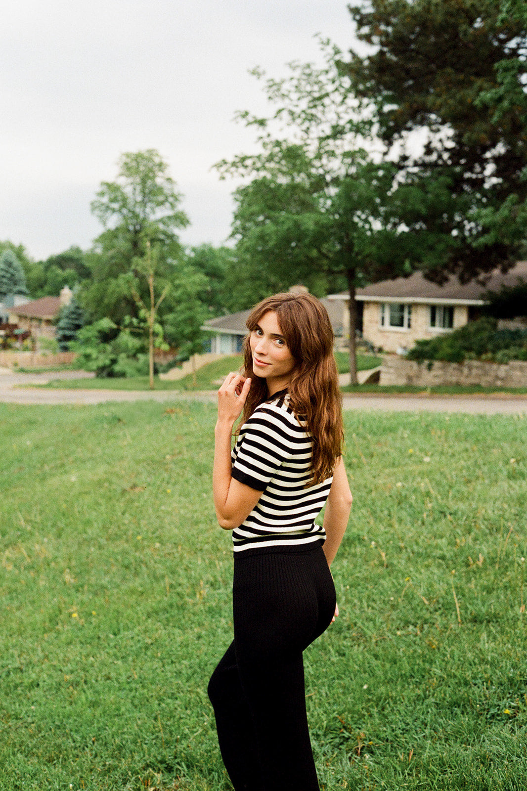 JONES RIBBED TEE | stripe | organic