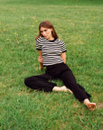 RIBBED GALLO PANT | noir