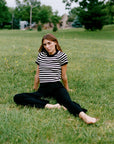 JONES RIBBED TEE | stripe | organic