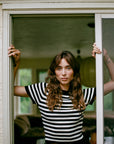 JONES RIBBED TEE | stripe | organic