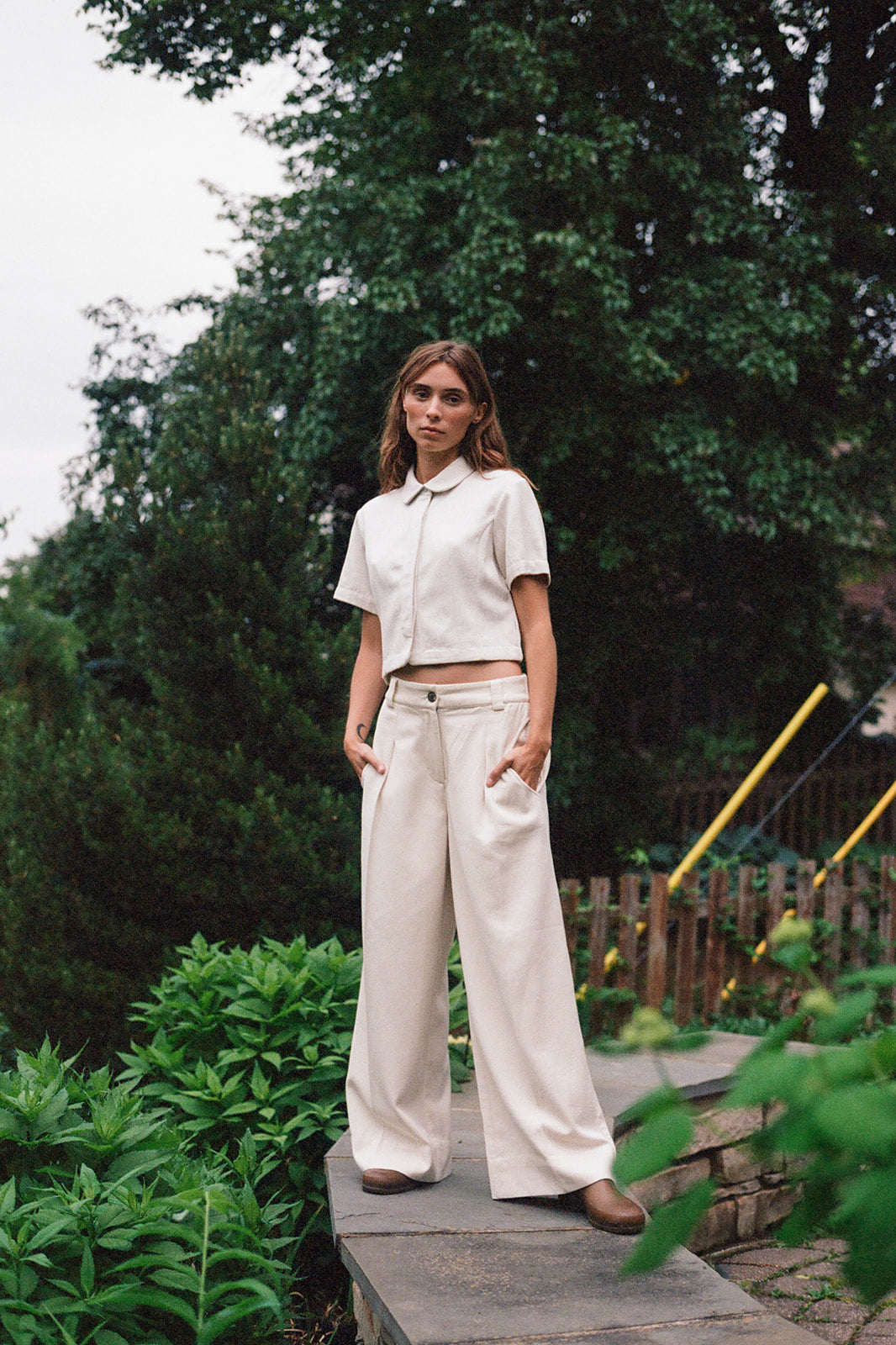 SEBASTIAN TOP | bone denim | organic + undyed