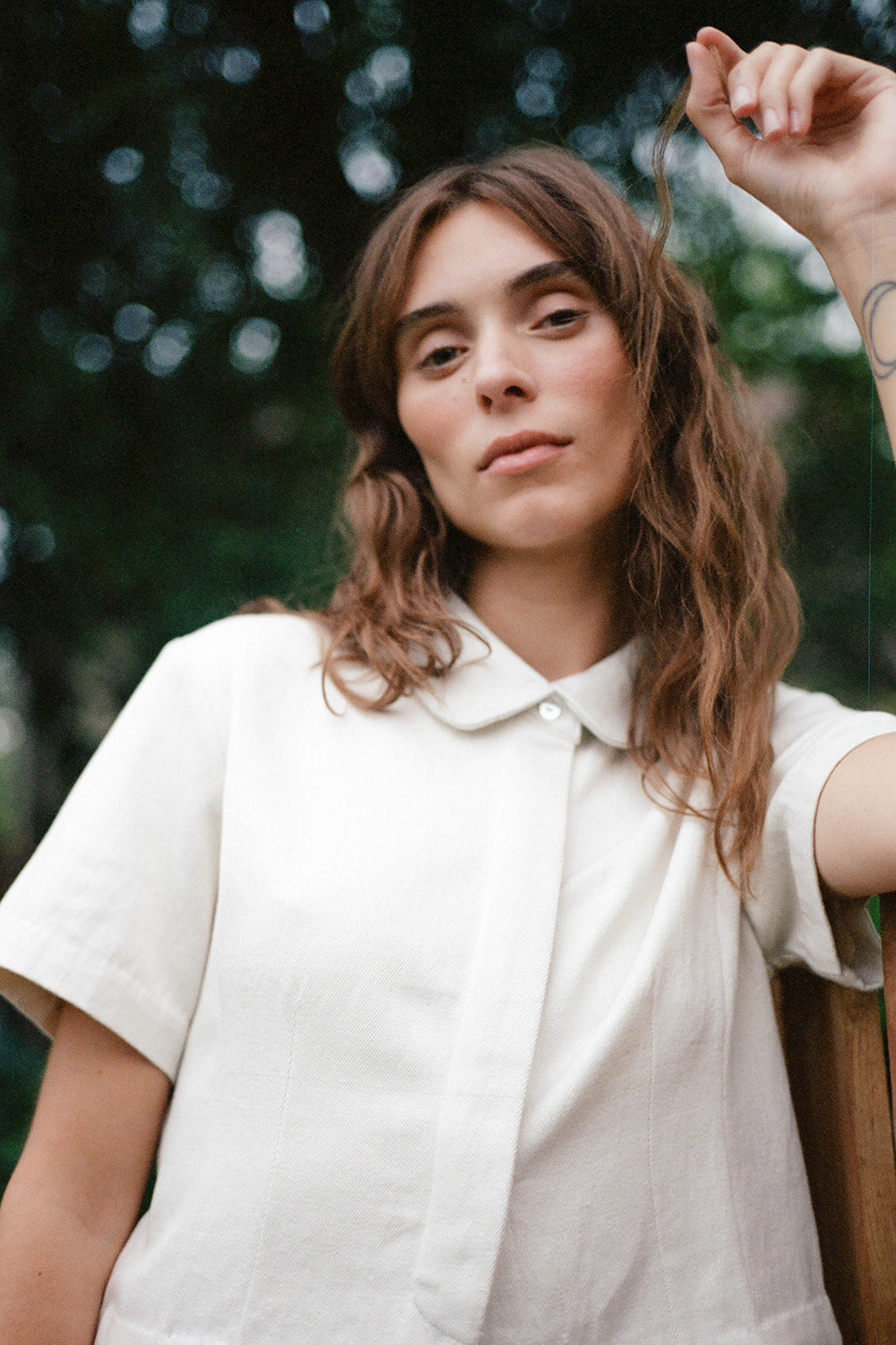SEBASTIAN TOP | bone denim | organic + undyed