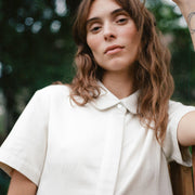 SEBASTIAN TOP | bone denim | organic + undyed