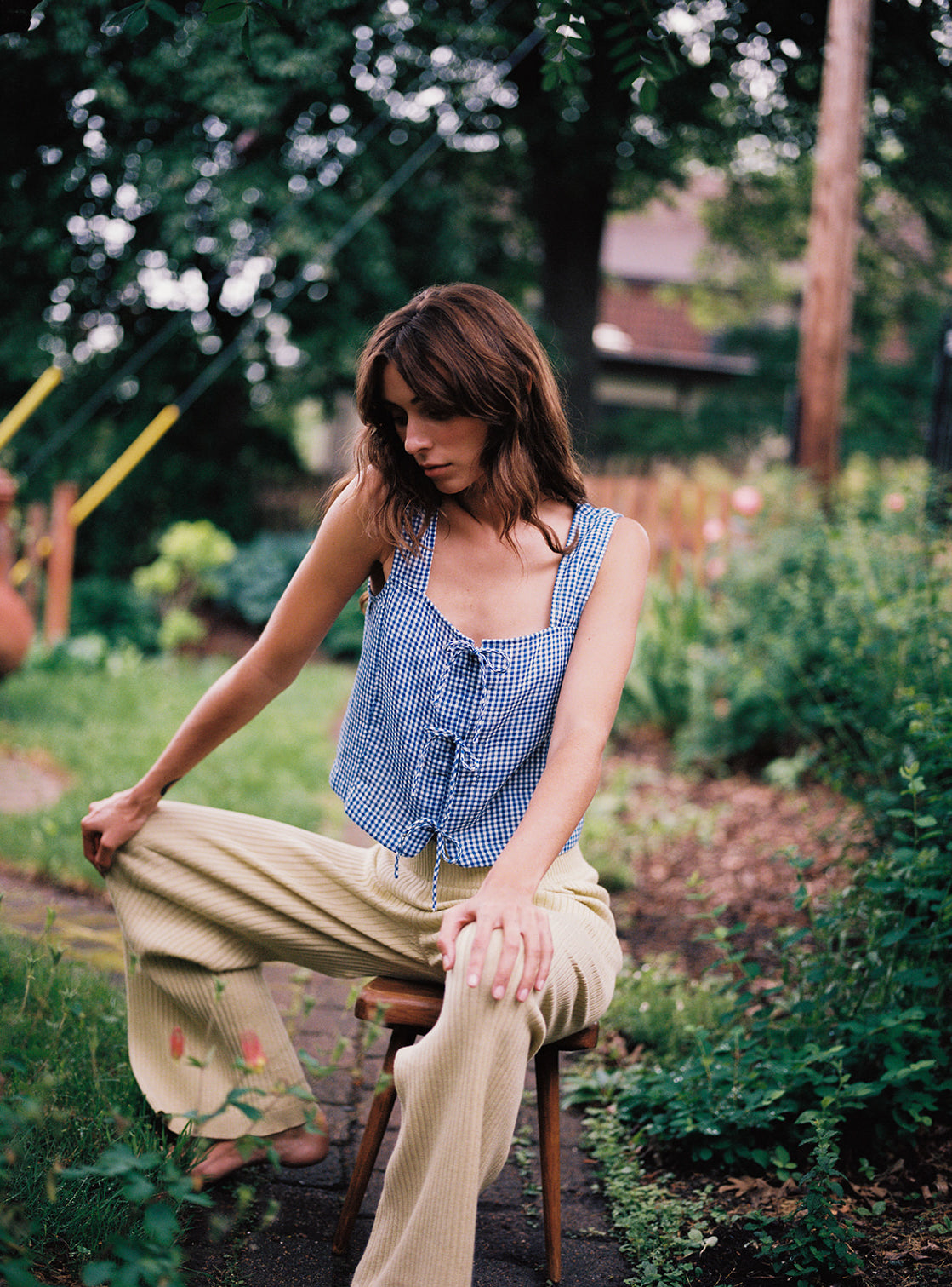 HOSTA TOP | indigo gingham | organic + earth dyed