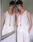 FARRA VEST | bone denim | organic + undyed