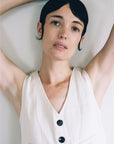 FARRA VEST | bone denim | organic + undyed