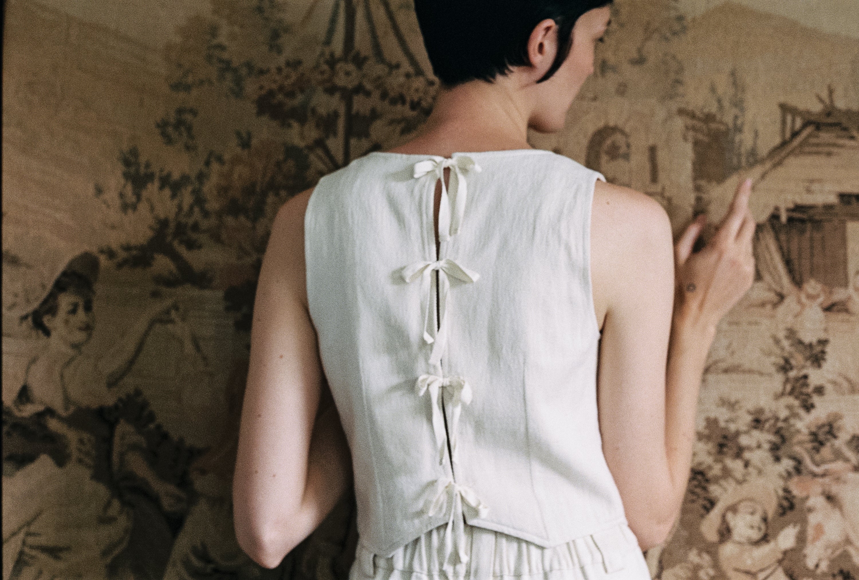 FARRA VEST | bone denim | organic + undyed
