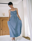 MATCHA DRESS | indigo gingham | organic