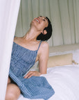 MATCHA DRESS | indigo gingham | organic