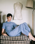 SEBASTIAN TOP | indigo gingham | organic + earth dyed