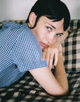SEBASTIAN TOP | indigo gingham | organic + earth dyed