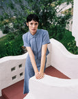 SEBASTIAN TOP | indigo gingham | organic + earth dyed