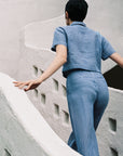 COOK TROUSER | indigo gingham | organic + earth dyed