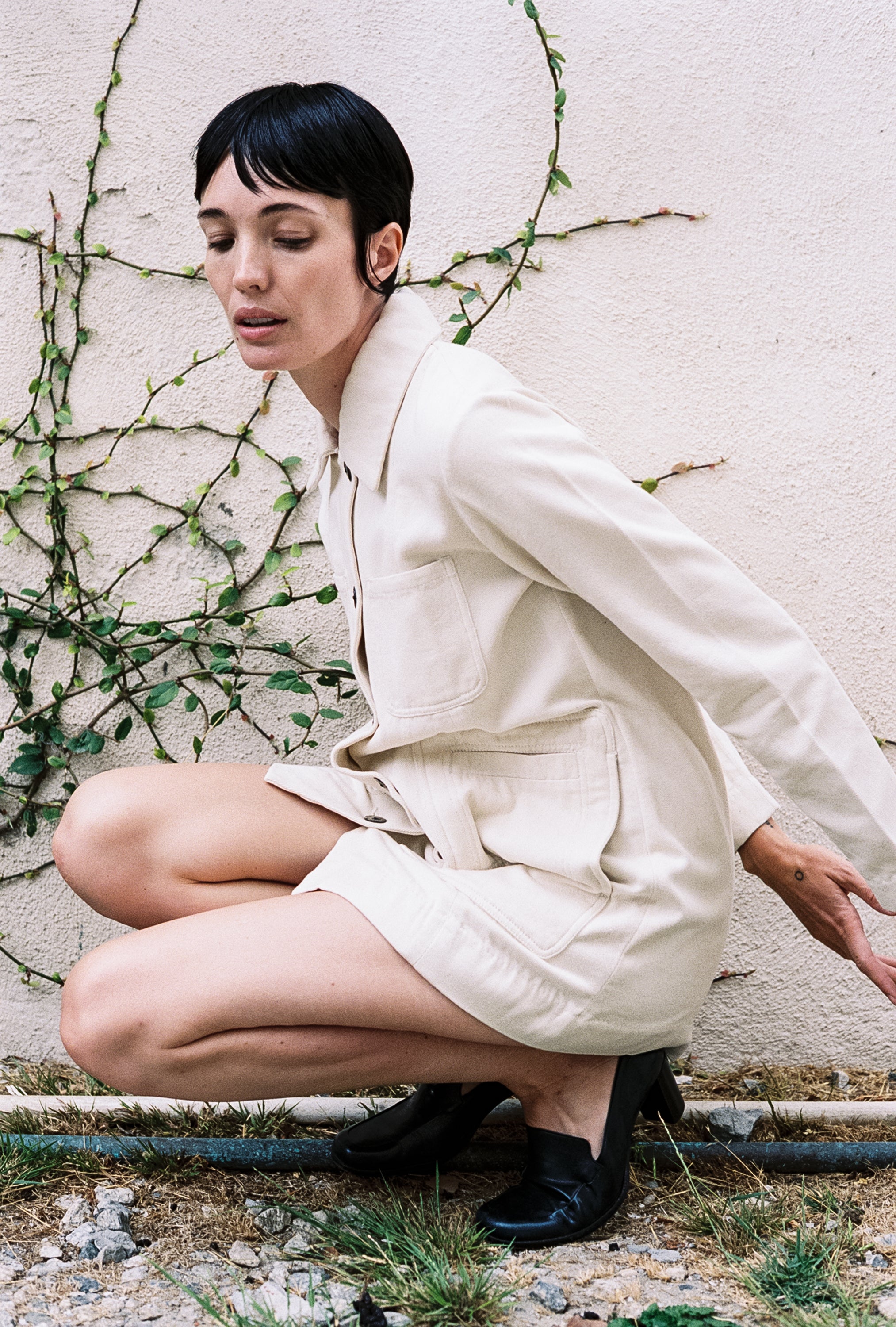 CONRAD CHORE COAT | bone denim | organic + undyed