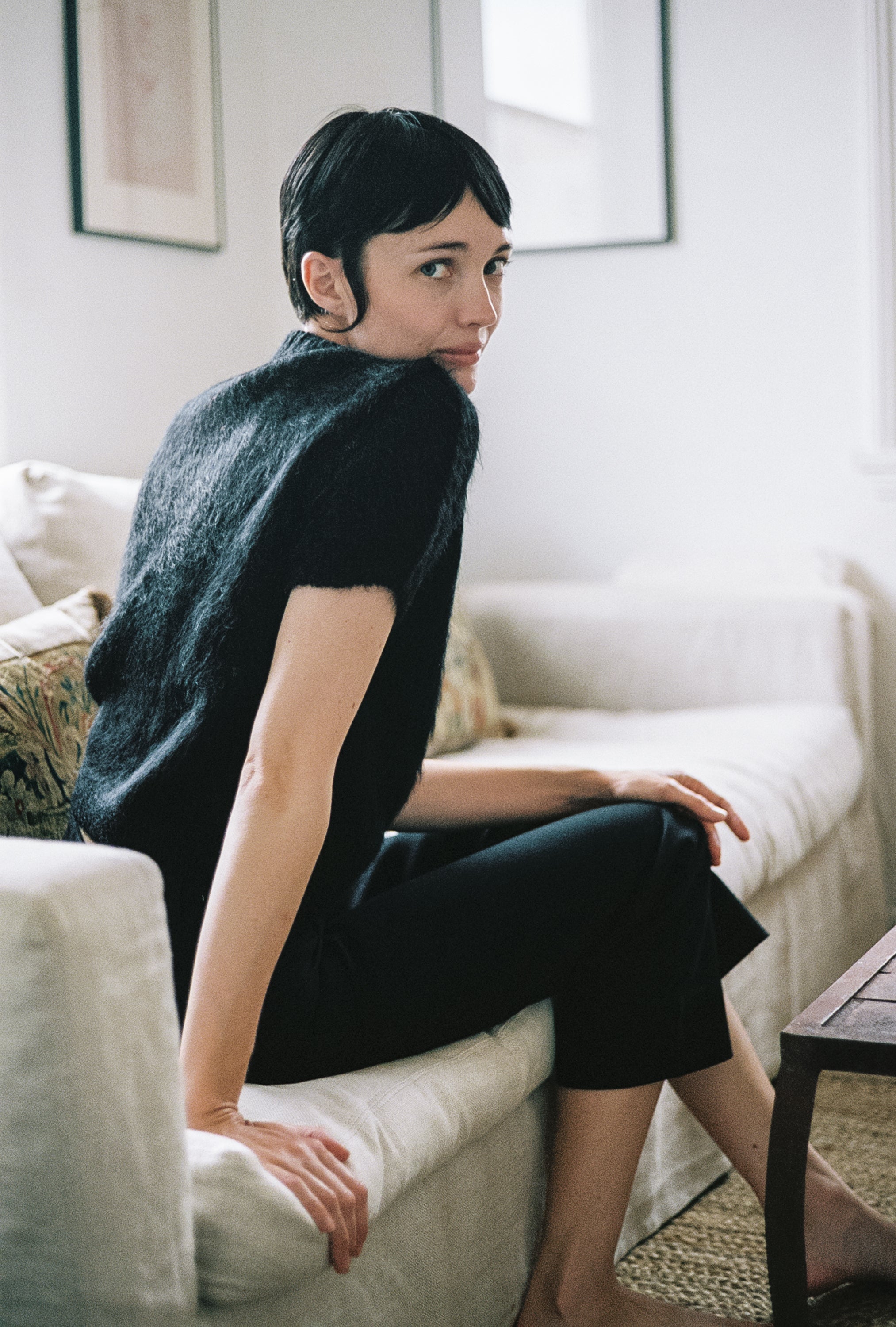SHORT SLEEVE CARDI | noir