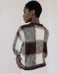 BRUSHED CARDI | plaid