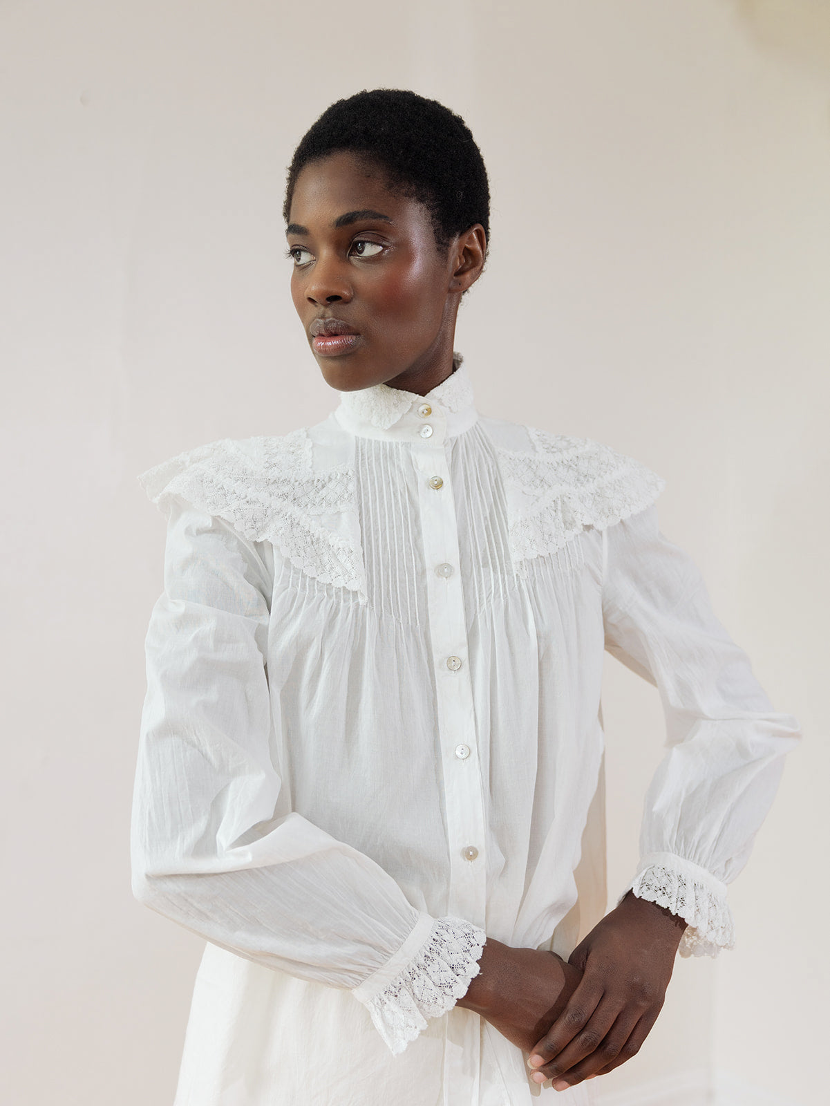 MAYA BLOUSE | bone | organic