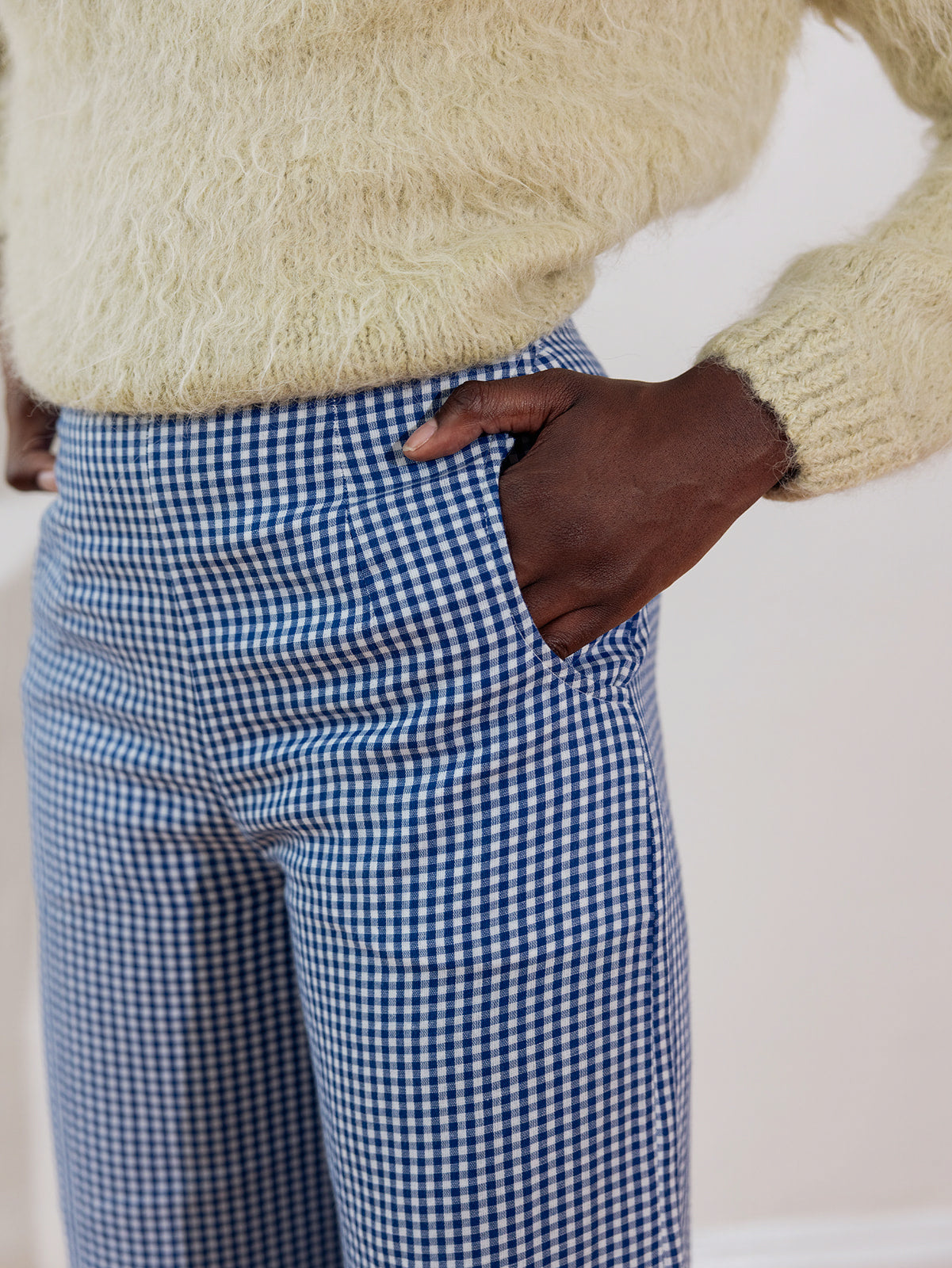 COOK TROUSER | indigo gingham | organic + earth dyed