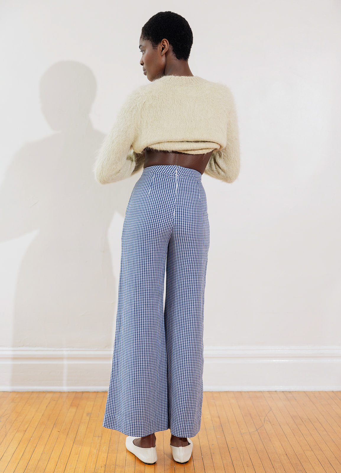COOK TROUSER | indigo gingham | organic + earth dyed