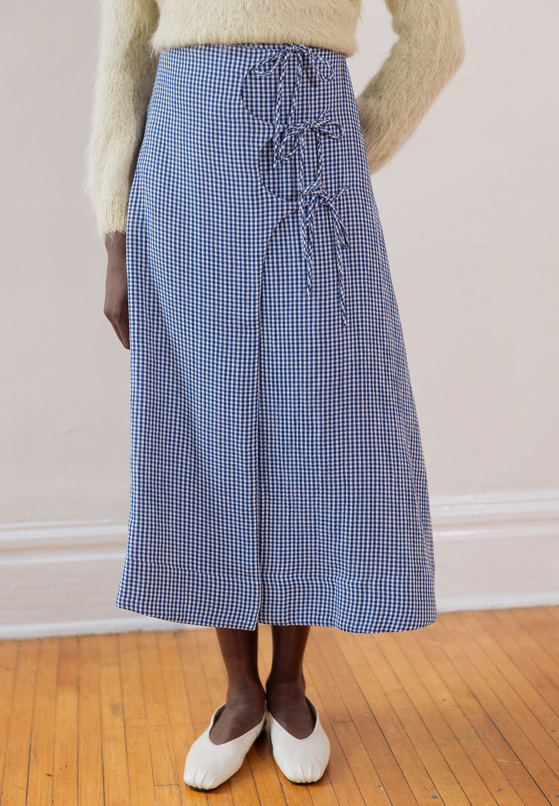 ELDI SKIRT | indigo gingham | organic