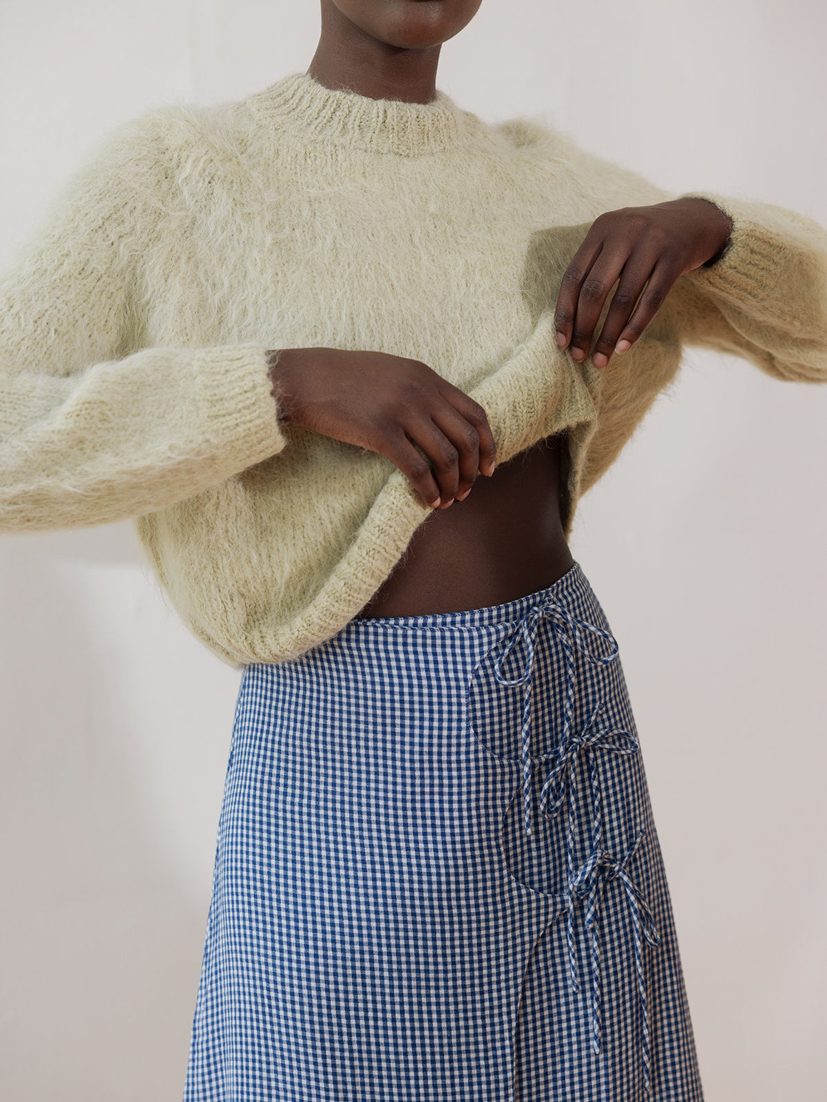 ELDI SKIRT | indigo gingham | organic