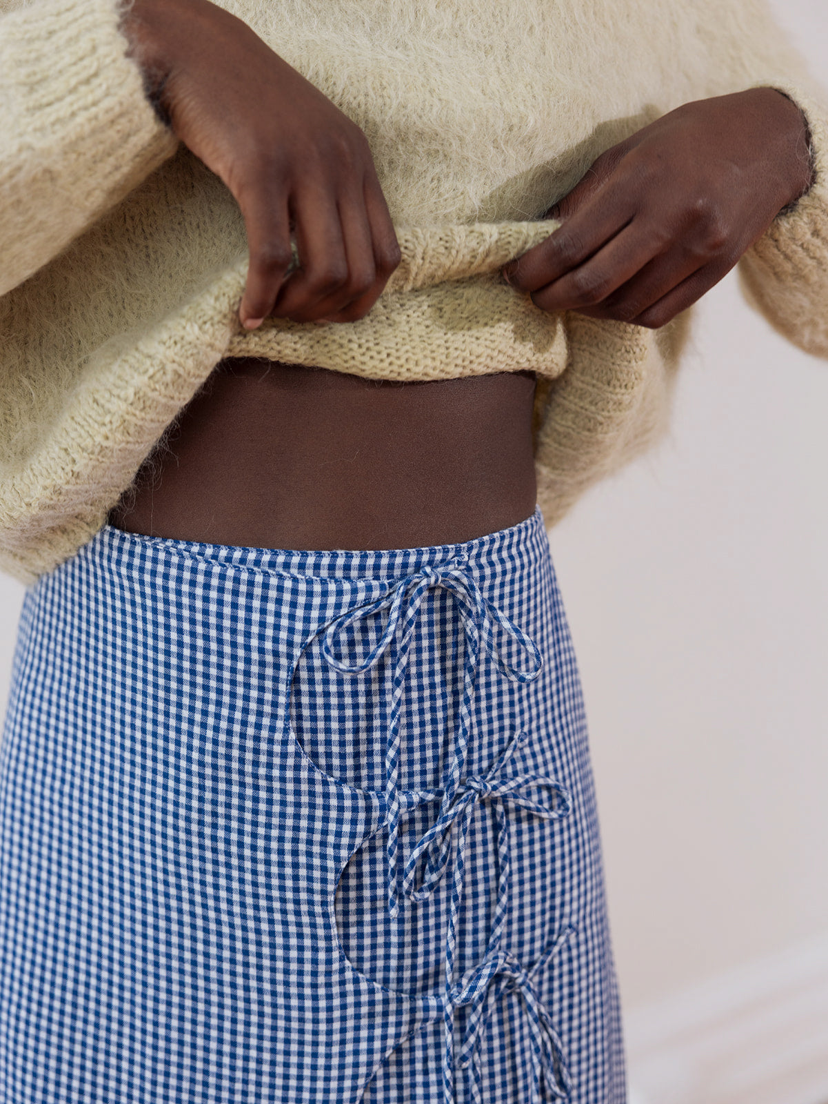 ELDI SKIRT | indigo gingham | organic