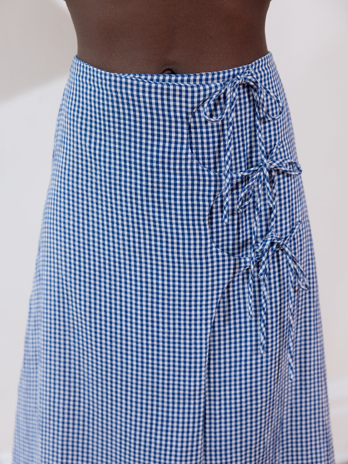ELDI SKIRT | indigo gingham | organic
