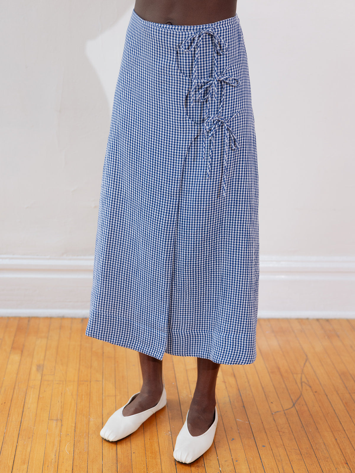 ELDI SKIRT | indigo gingham | organic