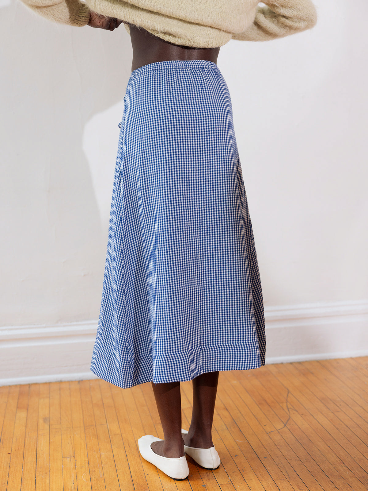 ELDI SKIRT | indigo gingham | organic